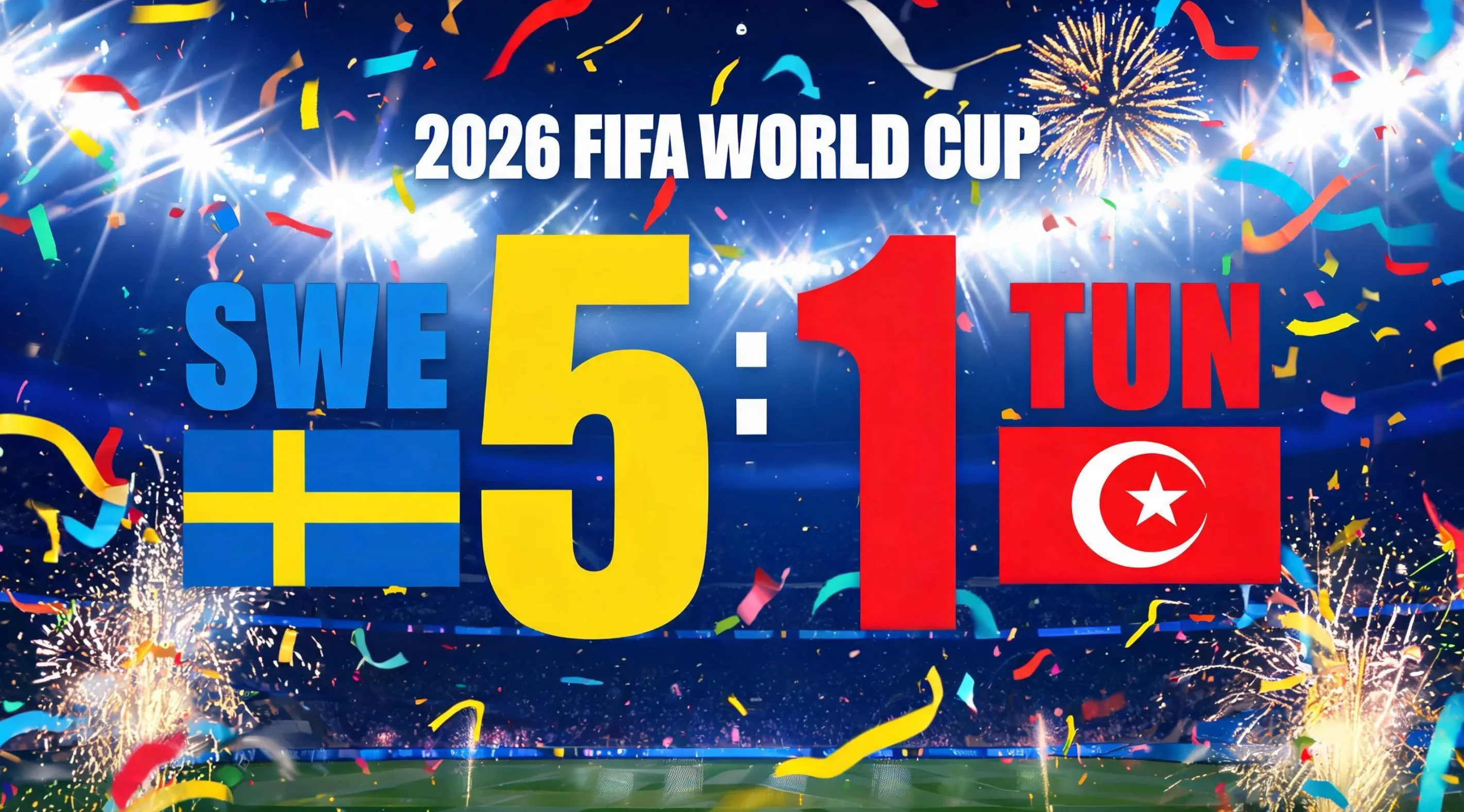 Sweden Put Five Past Tunisia to Seize Group F